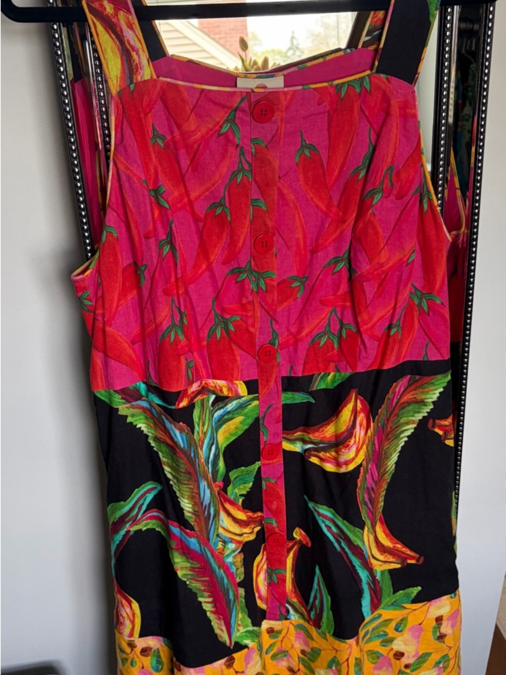FARM Rio Pink and Black Tropical Mini Dress